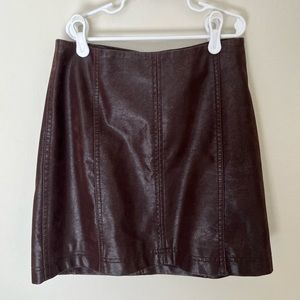 Free people faux leather mini skirt